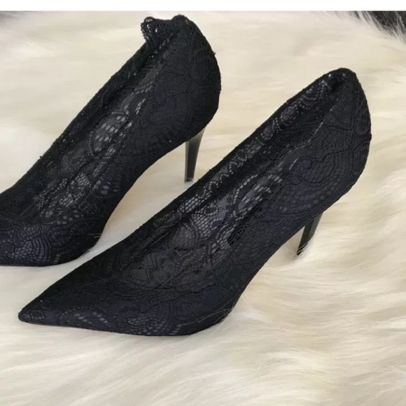 Zara Heels Black Lace Detail Size 6.5 NWT - Picture 4 of 8